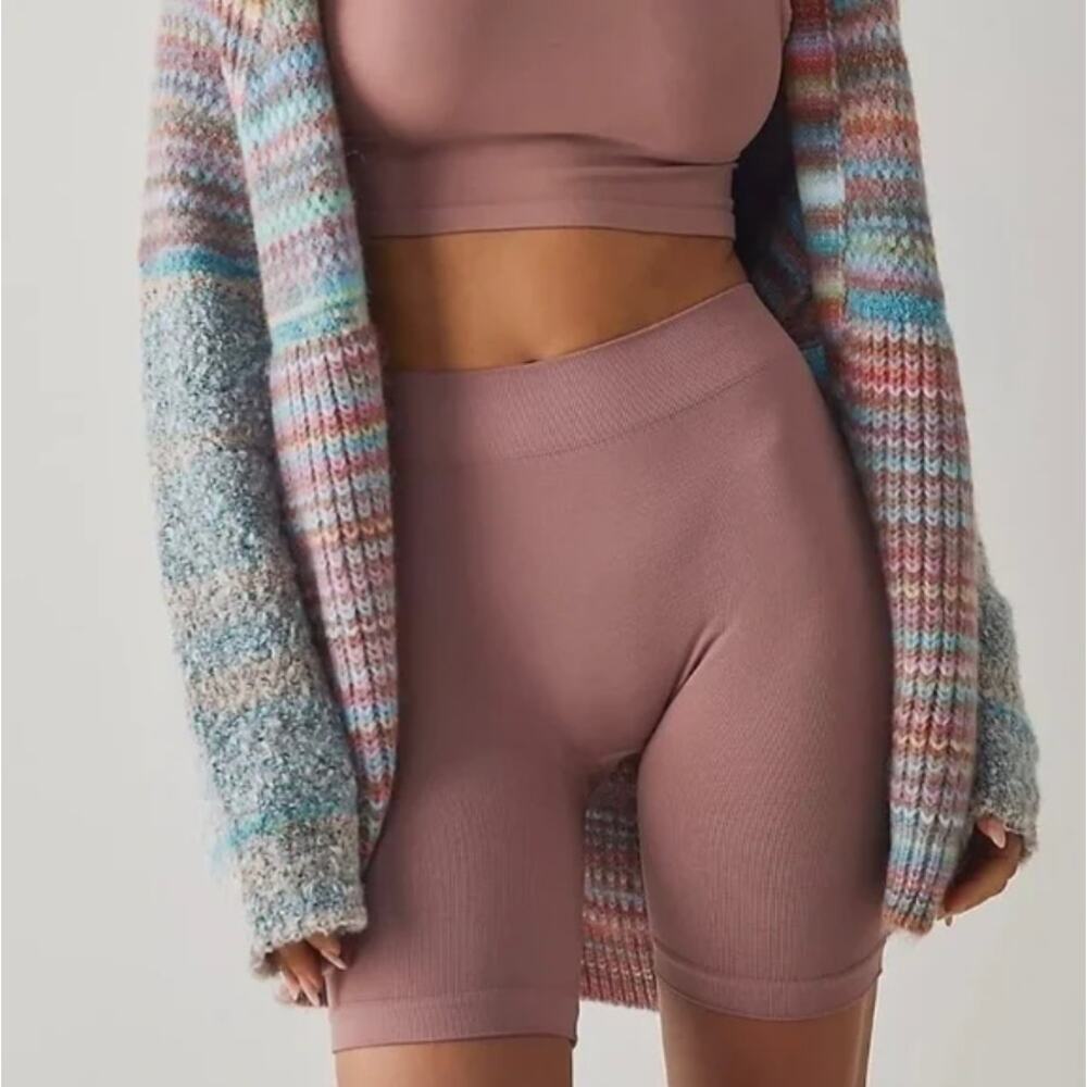 Free People intimately mauve ribbed bike shorts M/L